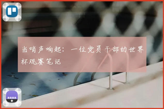 当哨声响起：一位党员干部的世界杯观赛笔记